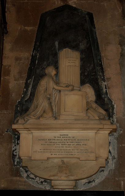 James Antrobus Newton Monument, Saint Mary's Church, Stockport