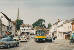 Eastern National 1121 (HHJ 382Y) in Thaxted – 29 Aug 1993 (202-32)