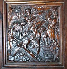 wilton church, wilts  c17 woodwork on door (2)