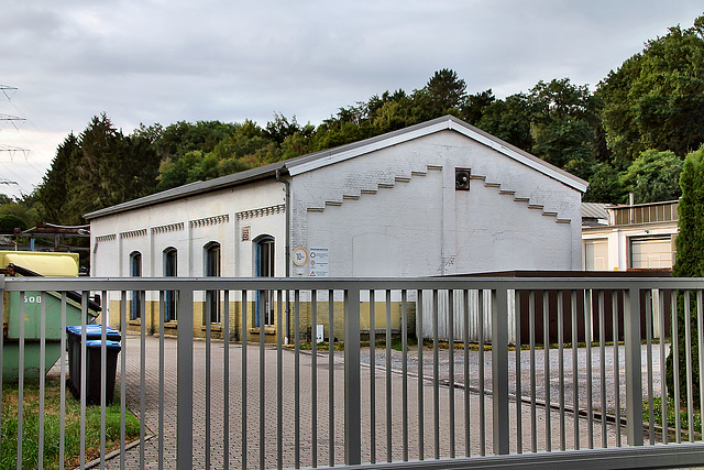 Kleinbahn Bossel–Blankenstein, ehem. Lokschuppen des Bahnhofs Blankenstein-Süd (Witten-Buchholz) / 13.07.2023