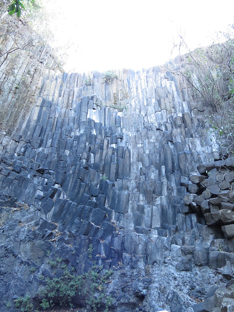 View of the basalt formation from below