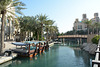 U.A.E., Dubai, Canal and Pleasure Boats in Madinat Jumeirah Park