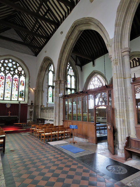 rye church, sussex (1)c13 /c15 north arcade in the much rebuilt chancel