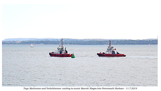 Marksman & Yorkshireman off Portsmouth Point Battery 11 7 2019