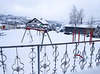 School playground under the snow