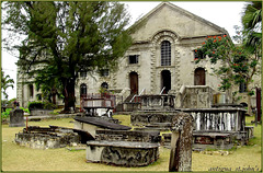 Antigua : Saint John's Cathedral  e il vecchio cimitero