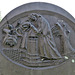 c19 slate gravestone with mourner, tree stump and cut rose, william thompson +1863 aldwinkle all saints church, northants  (9)