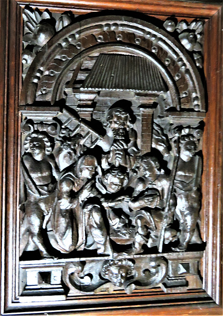 wilton church, wilts  c17 woodwork on door (7)