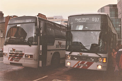 Bus Éireann PL88 (90D45726) and CVH18 (SI 2008) at Bus Áras, Dublin - 11 May 1996 (311-22A)