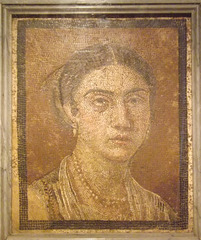 Mosaic Portrait of a Woman from Pompeii in the Naples Archaeology Museum, July 2012