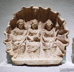 Matres in a Shell-Shaped Recess in the Lugdunum Gallo-Roman Museum, October 2022