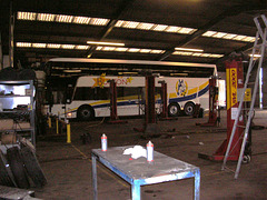 Burtons Coaches 3262 MW in the Haverhill workshops - 8 Mar 2008 (DSCN1365)