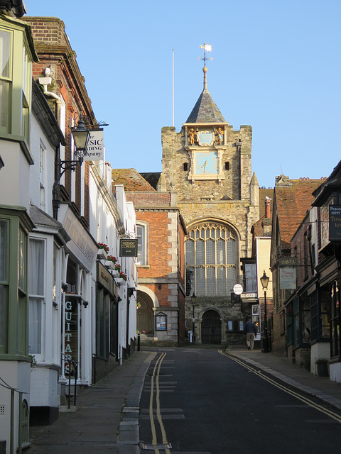 rye church, sussex (5)view from north up lion street to st mary's church