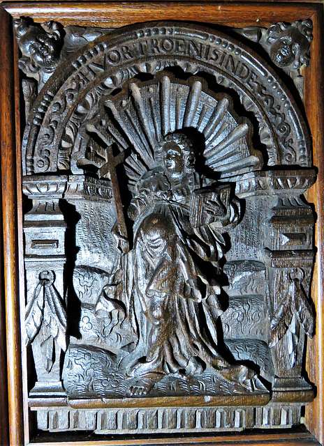 wilton church, wilts  c17 woodwork on door (13)
