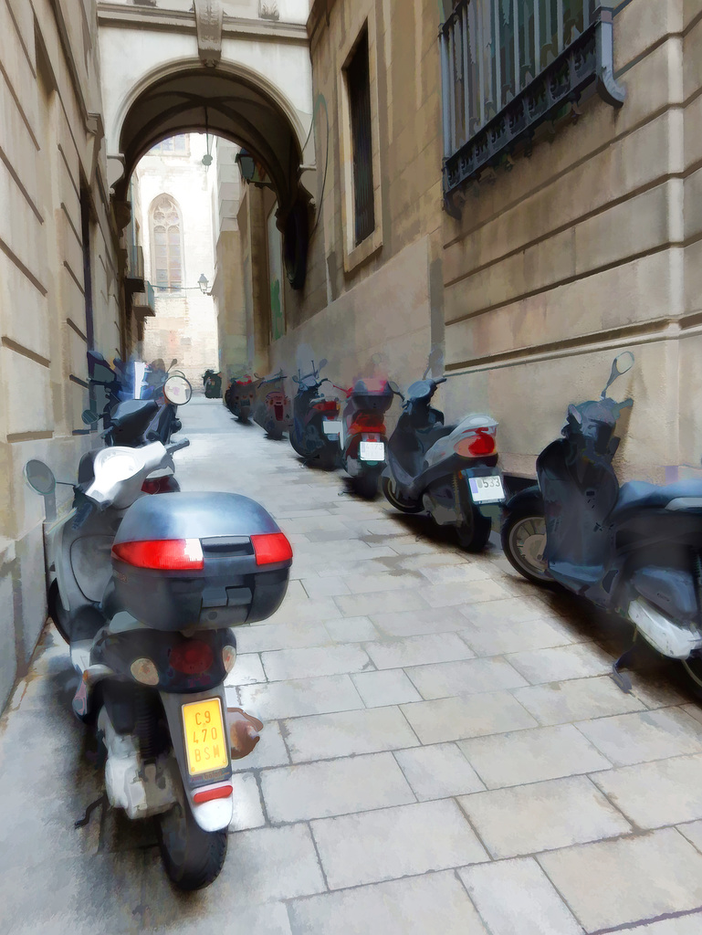 vanishing point, with motorcycles