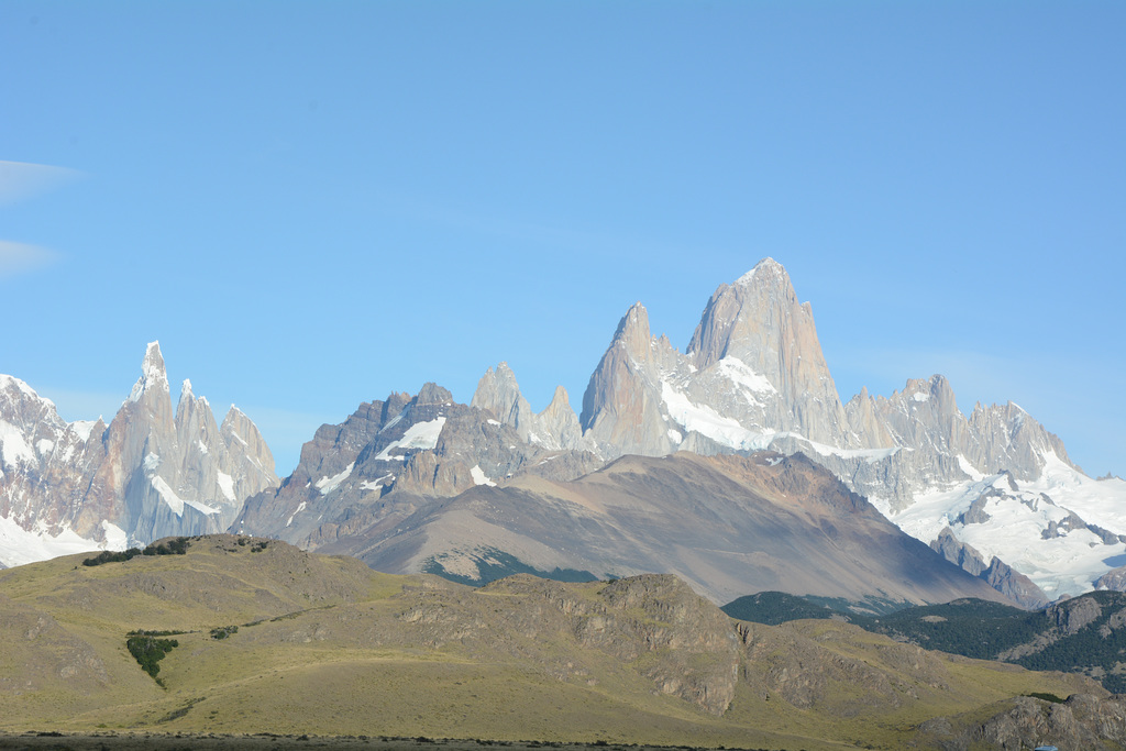 Argentina, National Park of Glaciers when Approaching from the South - Cerro Torre (3102m) and Fitz Roy (3405m)