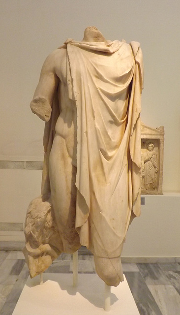 Statue of a Youth Wearing a Chlamys Found in Athens in the National Archaeological Museum of Athens, May 2014