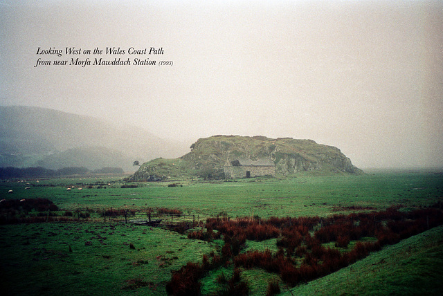 Looking West on the Wales Coast Path from near Morfa Mawddach Station (Scan from 1993)