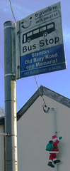 Father Christmas making an early call in Stanton (P1200478R)