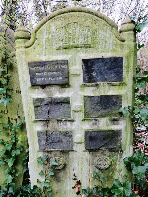 abney park cemetery, london,unusual design of gravestone, 1861 maria katura shallcross