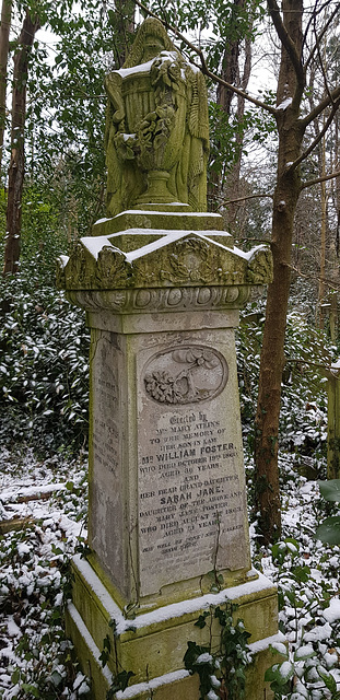 c19 gravestone of william foster +1860 at abney park cemetery