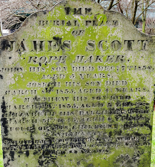 Gravestones at St Mary's Church Gateshead. Many of them are 300 years old yet the carving has survived so clearly on a majority. Only the very wealthy could afford a gravestone.