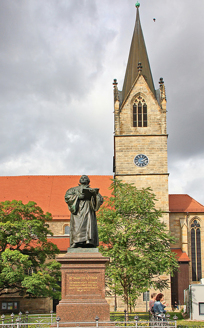 Erfurt, Lutherdenkmal und Kaufmannskirche