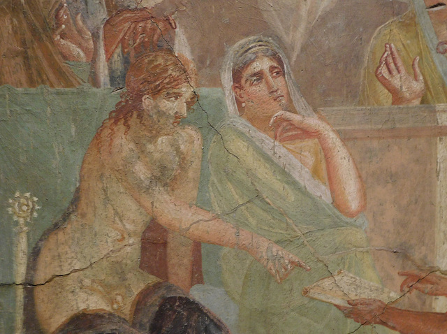 Detail of the Fresco with Admetus and Alcestis from the House of the Tragic Poet in Pompeii, ISAW May 2022