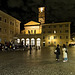 Square and Church of Santa Maria in Trastevere by night