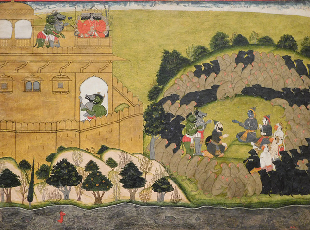 Detail of Rama Releases the Demon Spies in the Metropolitan Museum of Art, March 2019