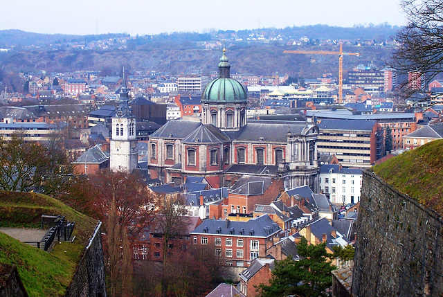 BE - Namur - Blick von der Zitadelle auf die Kathedrale