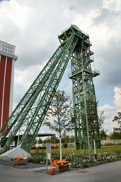 Fördergerüst von Schacht 2 (Zeche Friedrich Heinrich 1/2, Kamp-Lintfort) / 26.07.2020