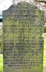 Gravestones at St Mary's Church Gateshead. Many of them are 300 years old yet the carving has survived so clearly on a majority. Only the very wealthy could afford a gravestone.