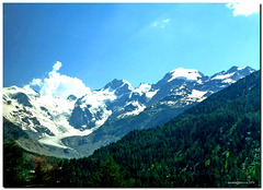 From the Bernina Express-Morteratsch Glacier-Bernina range