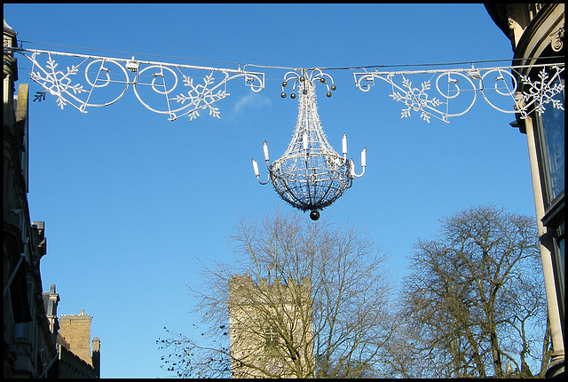 crimble candles in a blue sky