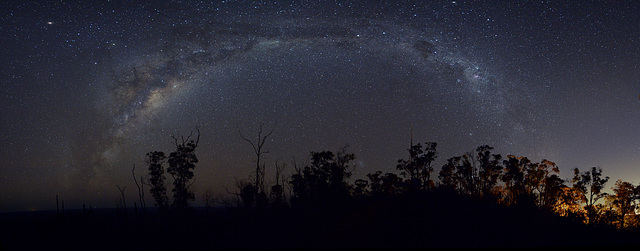 Fire under the milky way