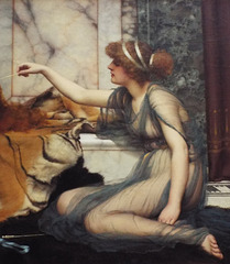 Detail of Mischief and Repose by Godward in the Getty Center, June 2016