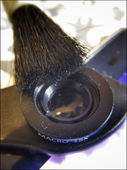 Lens cleaning brush