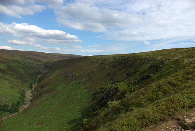 The Pennine Way path above Torside Clough