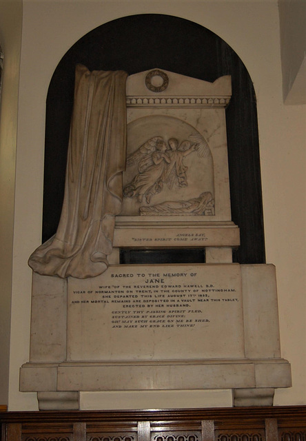 Monument to Jane Hawell, Saint Mary's Church, Stockport