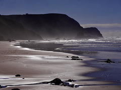 Beach, cliff and sea