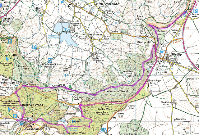 A 7.5m circular walk in March 1990 from Cranham.