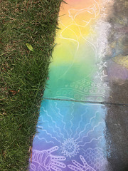 Pandemic chalk: Rainbow Puddle 3 (detail)