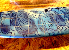 TRIBUTE TO FISHERMEN'S WOMEN ~~ SURFBOARD (detail)