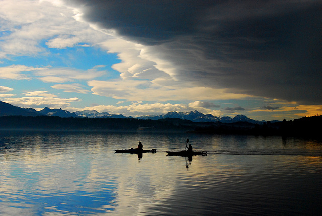 Paddler auf dem See