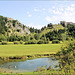 Environs de Pontarlier (25) 26 août 2017.Fort du Larmont à gauche, château de Joux à droite.