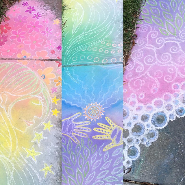 Pandemic chalk: Rainbow Puddle 7 (details)