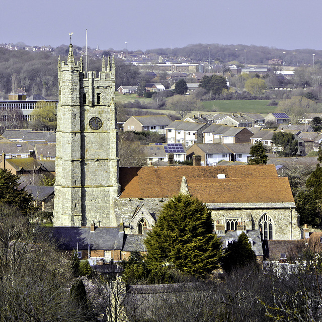 Carisbrooke church from the Castle