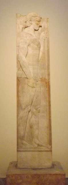 Grave Stele of Aristion by Aristokles in the National Archaeological Museum in Athens, May 2014