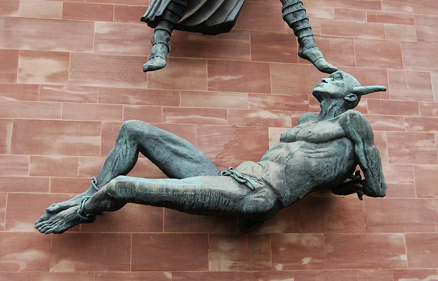 St Michael's Victory over the Devil by Jacob Epstein, Coventry Cathedral